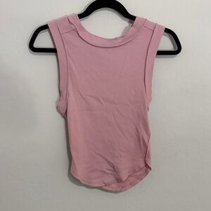 We The Free Light Pink Ribbed Tank Top